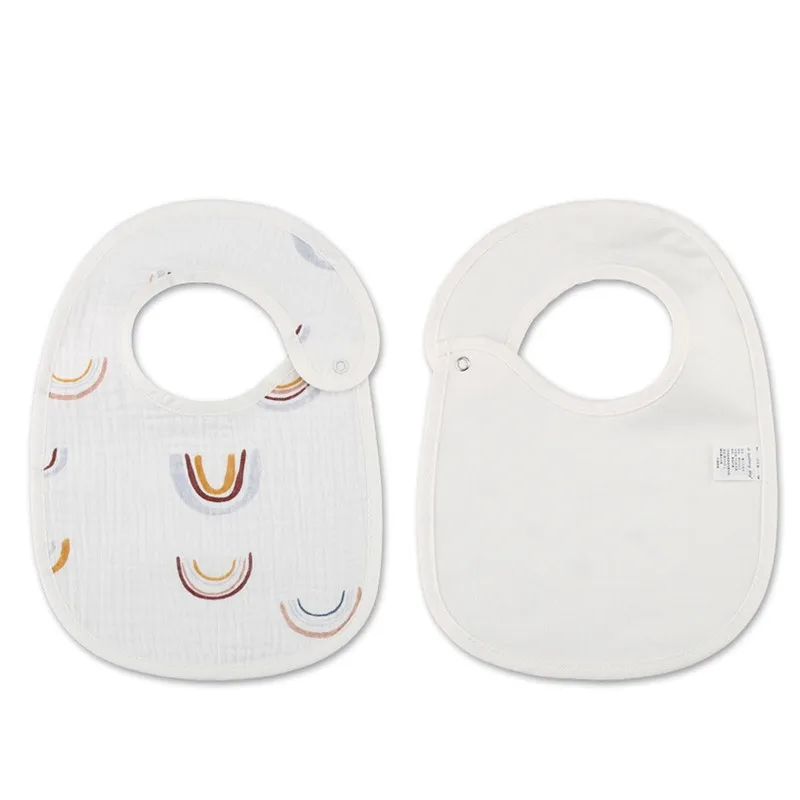 2pcs Cotton Gauze Baby Bibs Printing Newborn Infants Burp Cloths Saliva Towel for Toddler Boys Girls Feeding Items