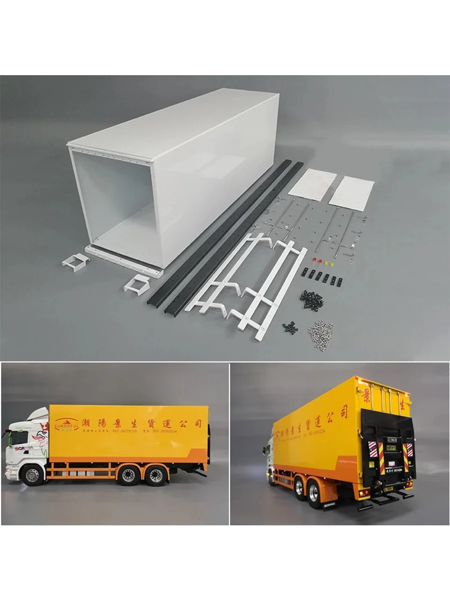 All Metal Closet Compartment Container 1/14 For Tamiya Lesu Scania Man Actros Volvo Car Parts Rc Truck Trailer Tipper