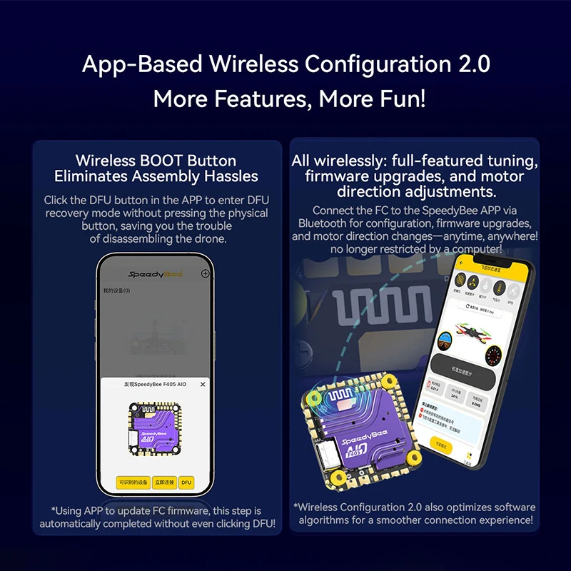 SpeedyBee F405 AIO Flight Controller FC 40A ESC ICM-42688P Gyro Barometer For RC FPV Drone Quadcopter O3 Air Unit/Link/Vista