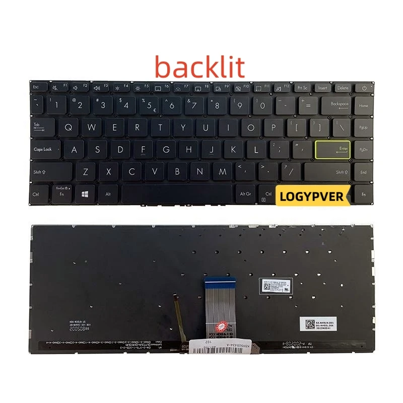 US Keyboard for ASUS Redolbook UX434 X421 14S S433 S4600 V4050F E410M Laptop  English Black Silver Backlit