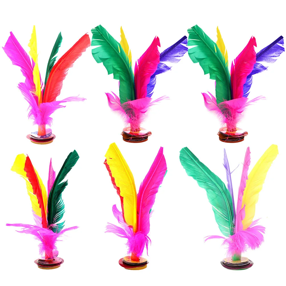 

6pcs Colorful Jianzi Goose Kick Shuttlecock For Leg Strength Flexibility Funny Kicking Game Chinese Juggling