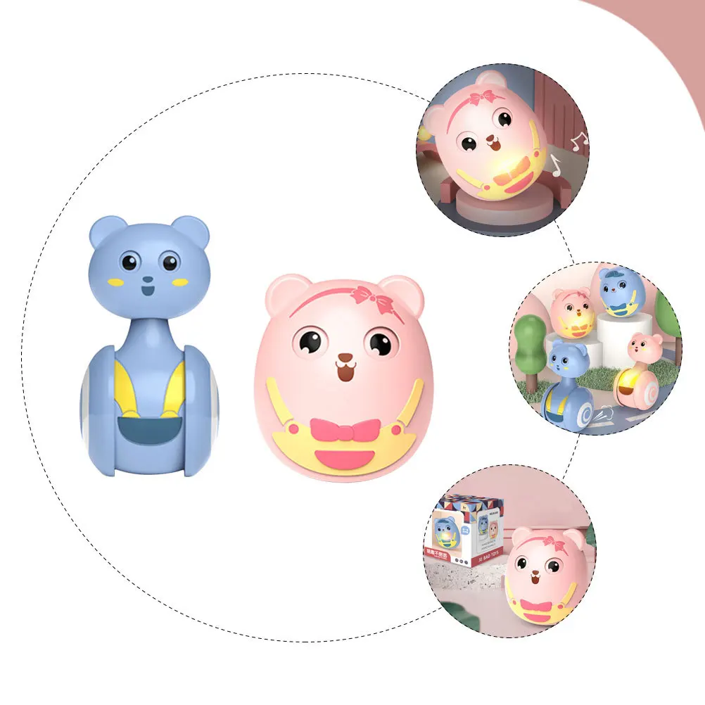 Gobelet à cloche sonore Poly, 2 pièces, dessin animé, couleur vive, jeu interactif éducatif pour bébé, pour enfants