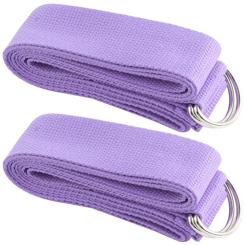 

2Pcs Light Purple Yoga Stretching Bands Resistance Loop Exercise Fitness Tool for Home Gym Travel Workout Yoga Elastic Bands