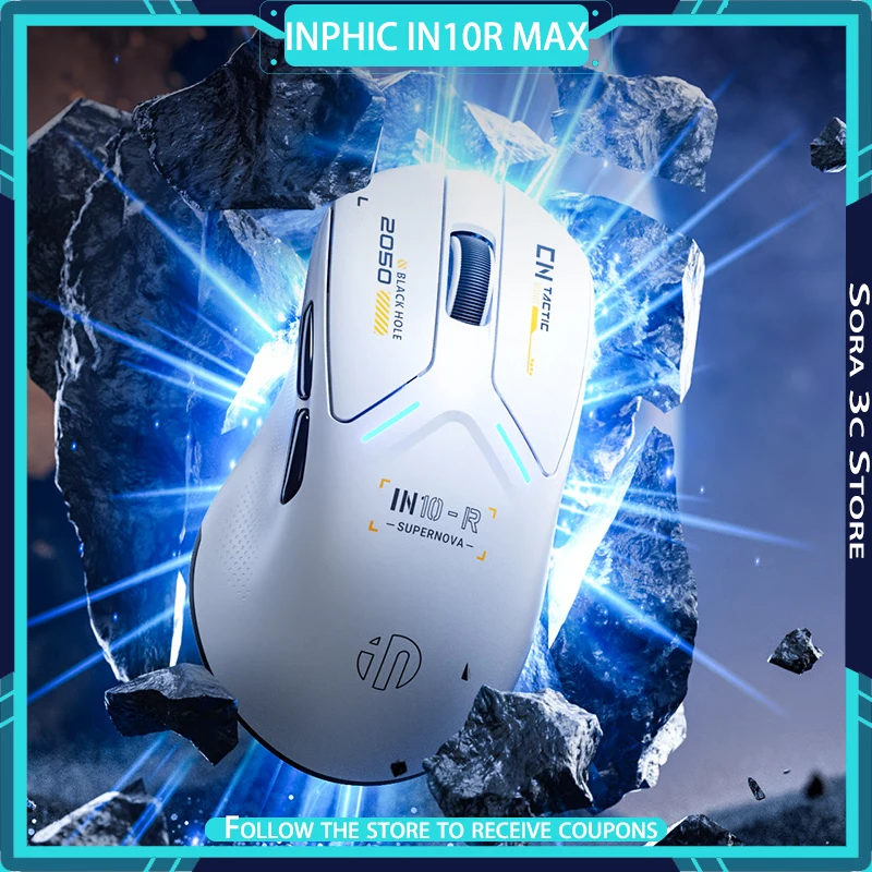 

INPHIC IN10R MAX Wireless Mouse PAW3395 8K Innovative Nanoscale Ice Sensitive Coating Shell Low Latency Gaming Mouse Computer