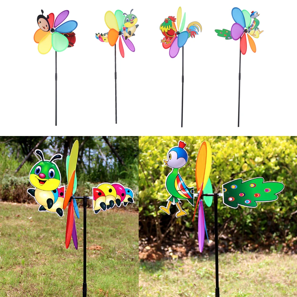 3D Lovely Ladybird Peacock Windmill Pinwheel Outdoor Colorful