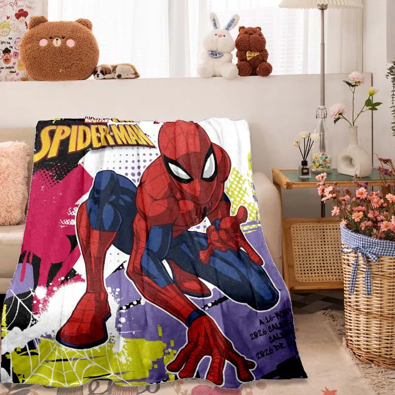 Soft and comfortable spider-themed flannel blanket, multi-color digital printing, suitable for beds, sofas, and various other oc