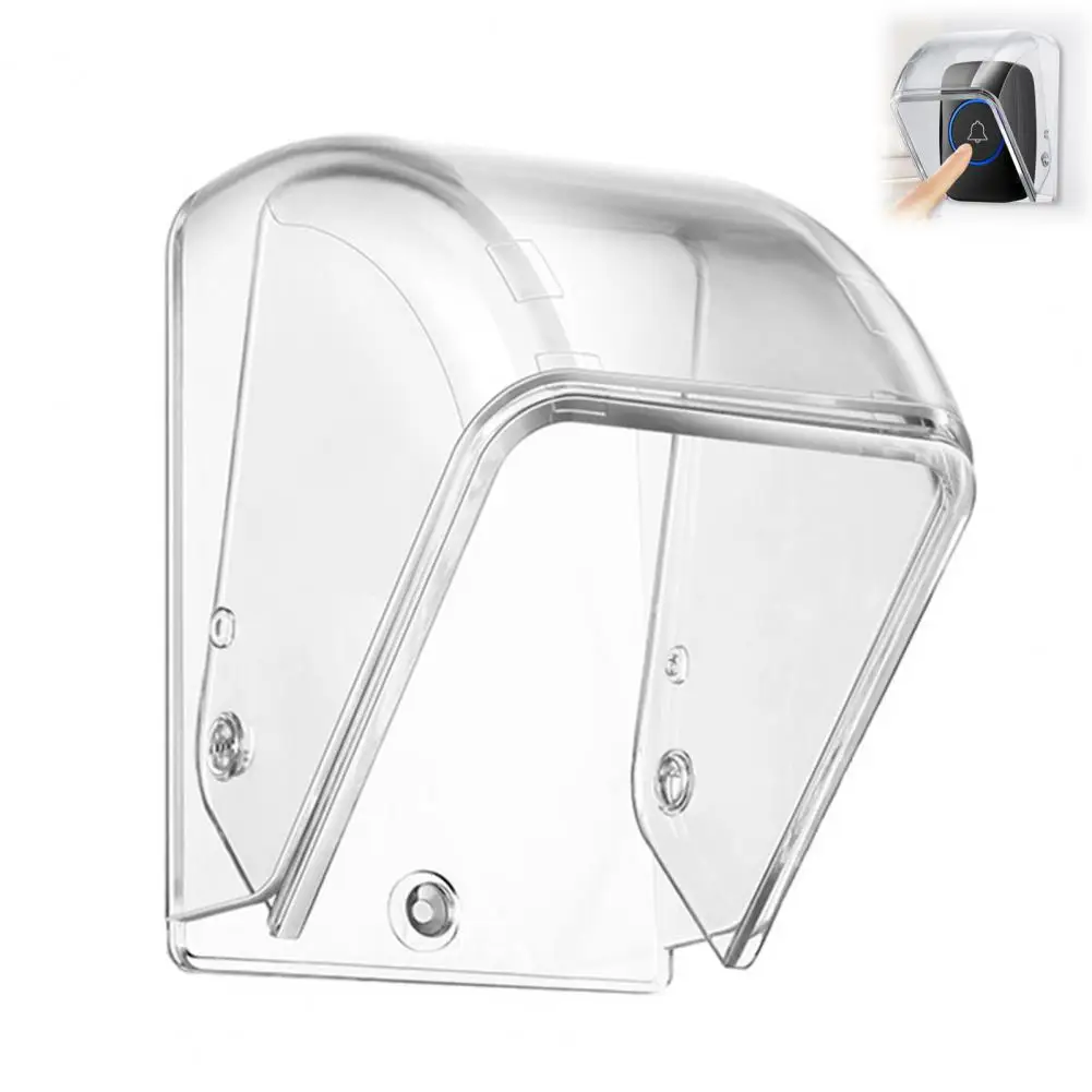 Weatherproof Doorbell Cover Transparent Rain Shield for Wireless Doorbell Outdoor Protective Case for Wall Mounted Bell