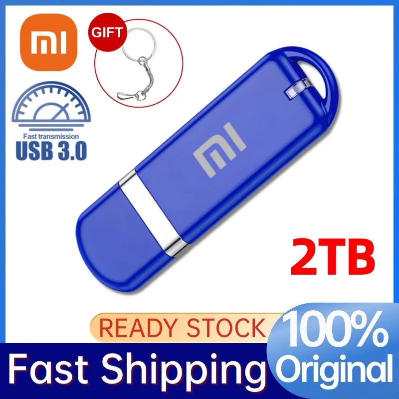 Xiaomi 2tb 3.1 usb flash drive metal pen drive de alta velocidade 1tb 512gb à prova dwaterproof água usb pendrive 128gb para dispositivos de