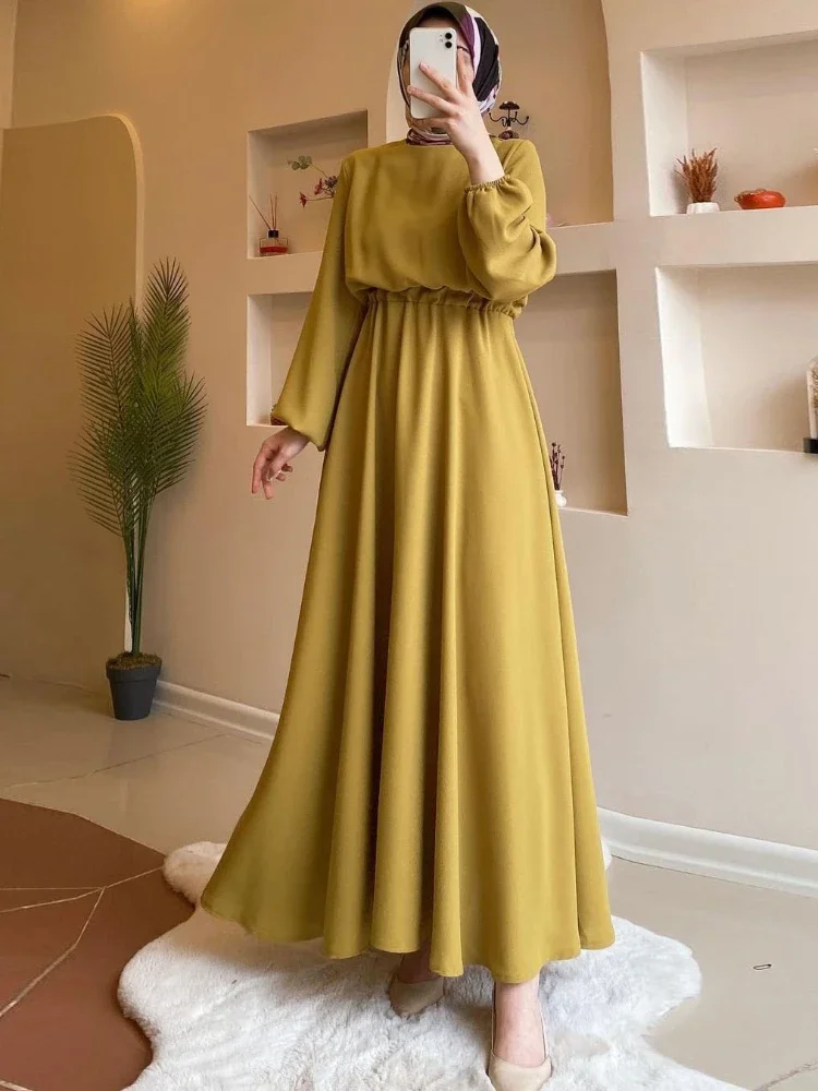 Women Muslim Abaya Dress India Abayas Ramadan solid Dubai Turkey Islam Morocco Kaftan Robe Longue Vestidos Largos Autumn 2022