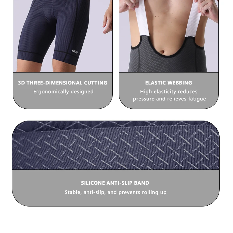 MKEW Herren-Radtrikot-Shorts mit hoher Taille, Sommer-Fahrradshorts mit stoßdämpfendem Polster, MTB-Fahrradbekleidung für bequemen Komfort – Detail 15
