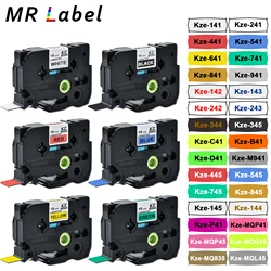 1pcs 18mmx8m Compatible TZe-241 TZ241 tze-345 tze141 tz-641 tze741 SE4 Labeling Laminated Tape FOR PT-H110 PT-210D Label Maker