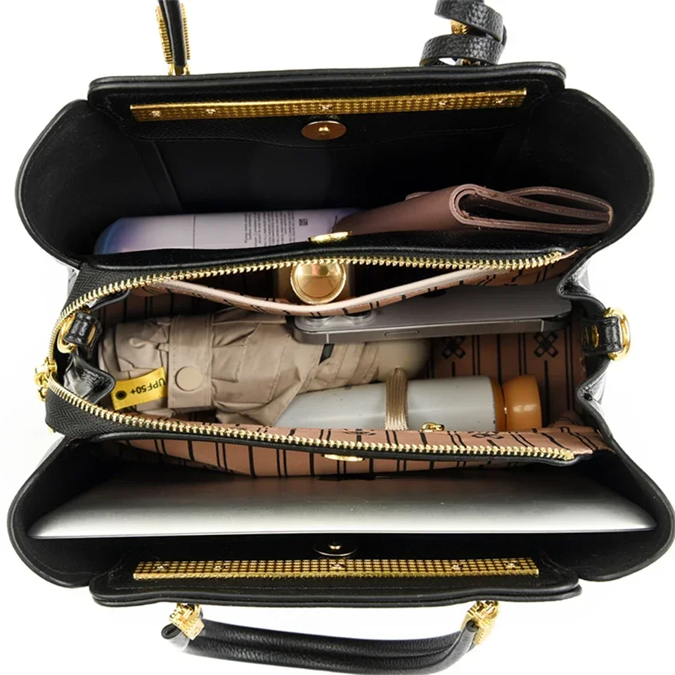 حقائب يد جلدية فاخرة حقائب نسائية مصمم 3 طبقات الكتف Crossbody كيس السيدات سعة كبيرة التسوق رسول حمل
