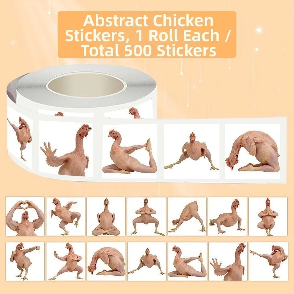 2000pcs/set Abstract Design Roll Stickers Curious Style Hen Pattern Decorative Stickers Decorative Pattern Sealing Stickers