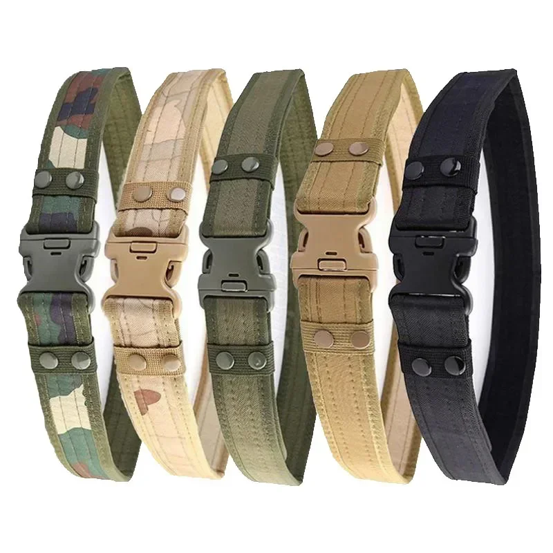 Military Tactical Belt Camouflage Plastic Buckle Outdoor Survival Training Hunting Molle Combat Belts Men Sportswear Accessories