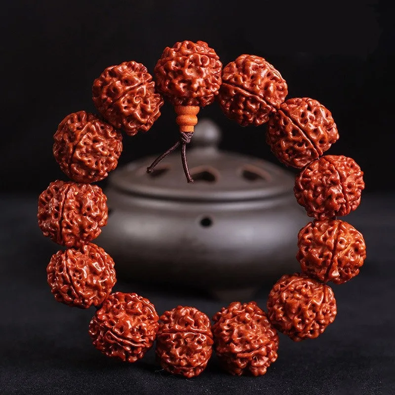 Nepal Rudraksha Bracelet Hand Toy Handheld Ox Bone Beeswax Five Faces Bodhi Seed Men's Beads Bracelet Wholesale