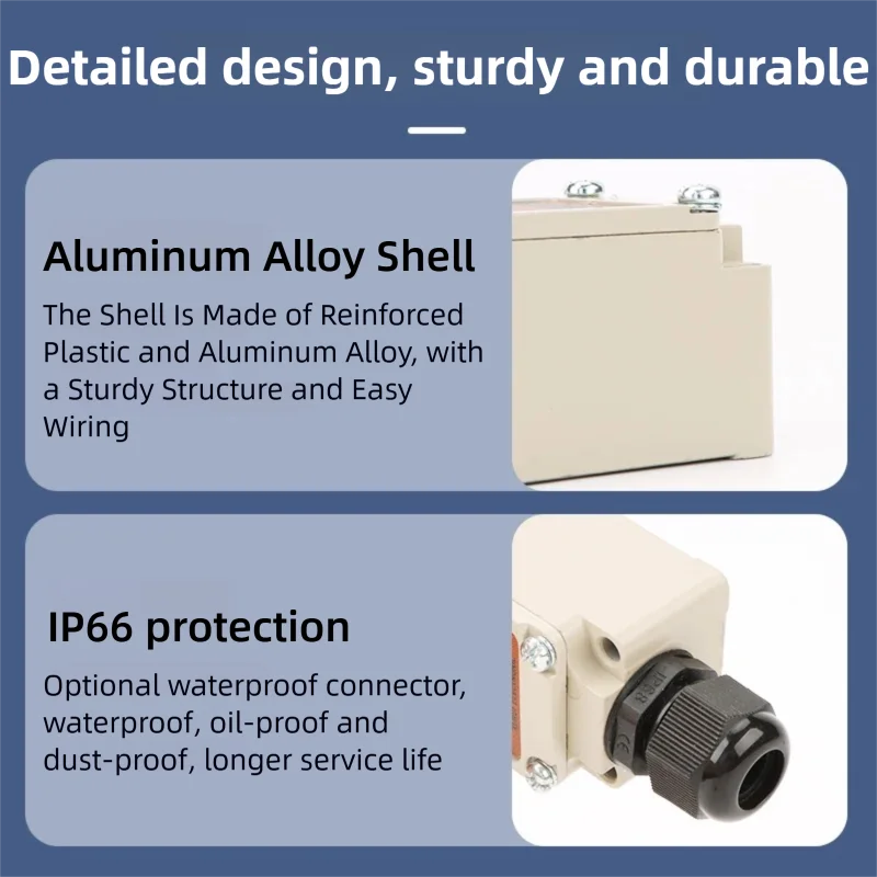 1PC, XURUI Endschalter 10A/250VAC, IP66, robuste Konstruktion aus Aluminiumlegierung, Schalttafeln und industrielle Steuerungssysteme