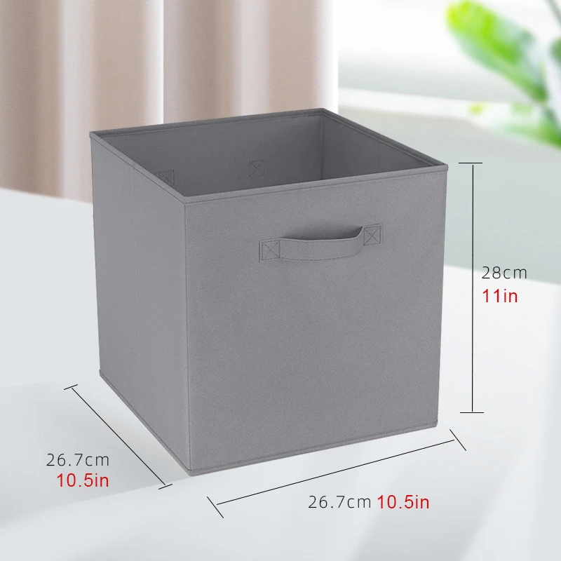 Non Woven Fabric Bin Fabric Cloth Storage Box for Book Clothes Toys Storage Foldable Closet Drawer Storage Organizer Bins Basket