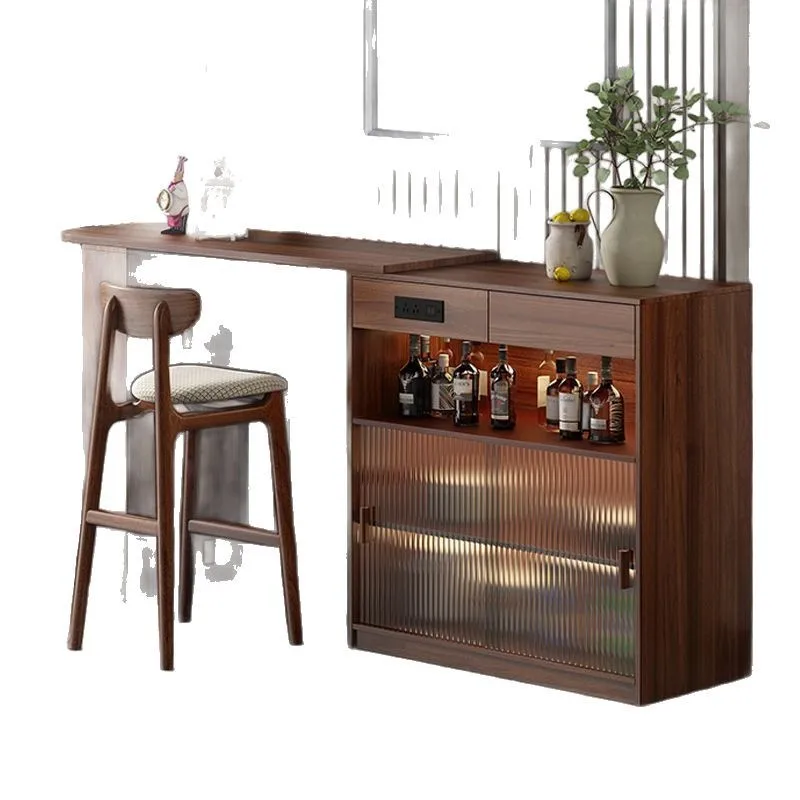 

Барная стойка из цельного дерева в японском стиле, складная телескопическая барная стойка для домашнего отдыха, шкаф, боковая перегородка для дивана