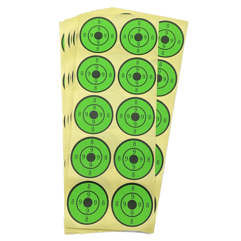 Targets adhesivos-250 unidades/paquete-5 opciones de colores-2 "/5 cm de diámetro-89 patrones-tiro y caza-Airsoft Slingshot pistola de aire arma de fuego