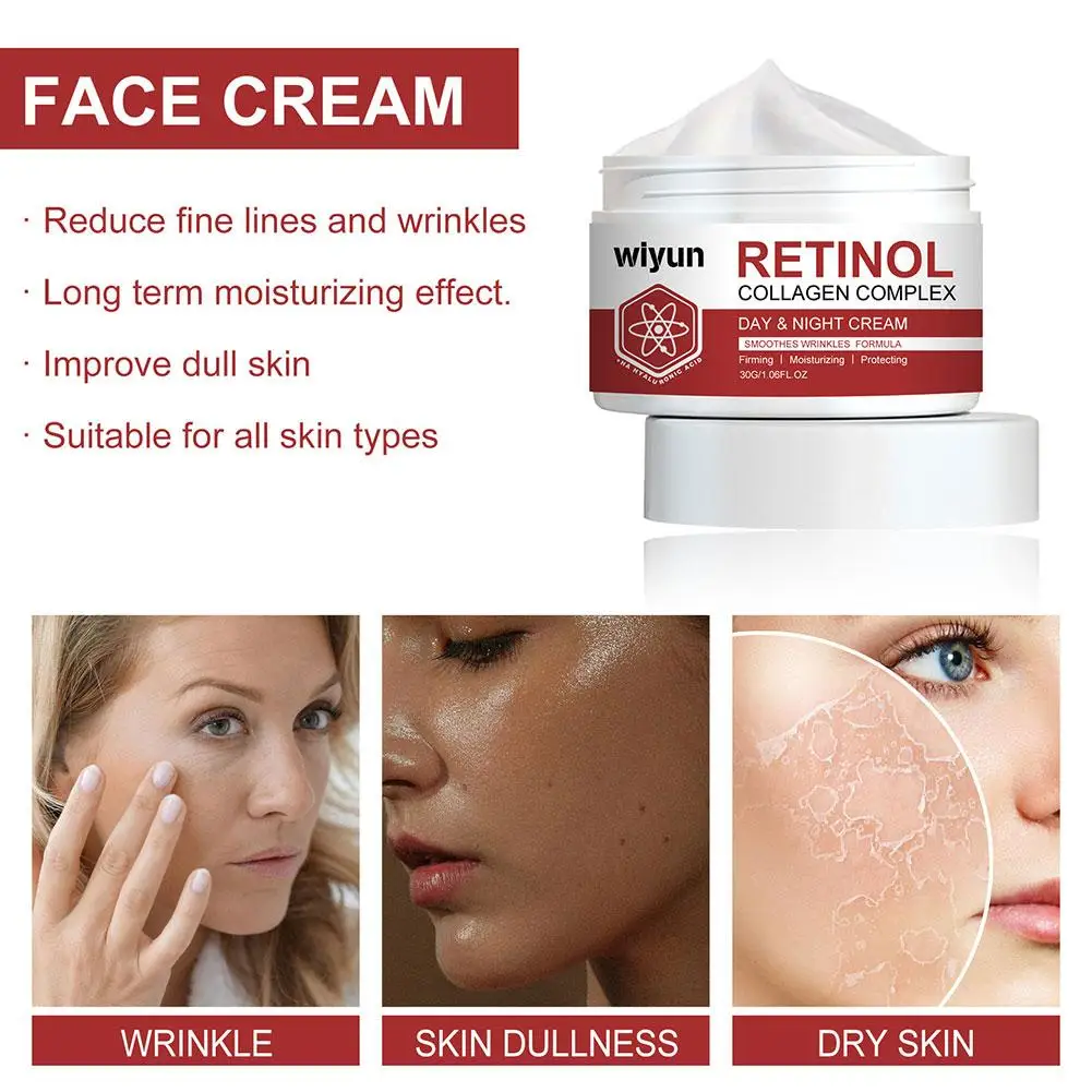 30g New Retinols Whitening Face Moisturizer idratante Anti-rughe retinoli idratante pori Smooth Shrink Aging Cream O5C5