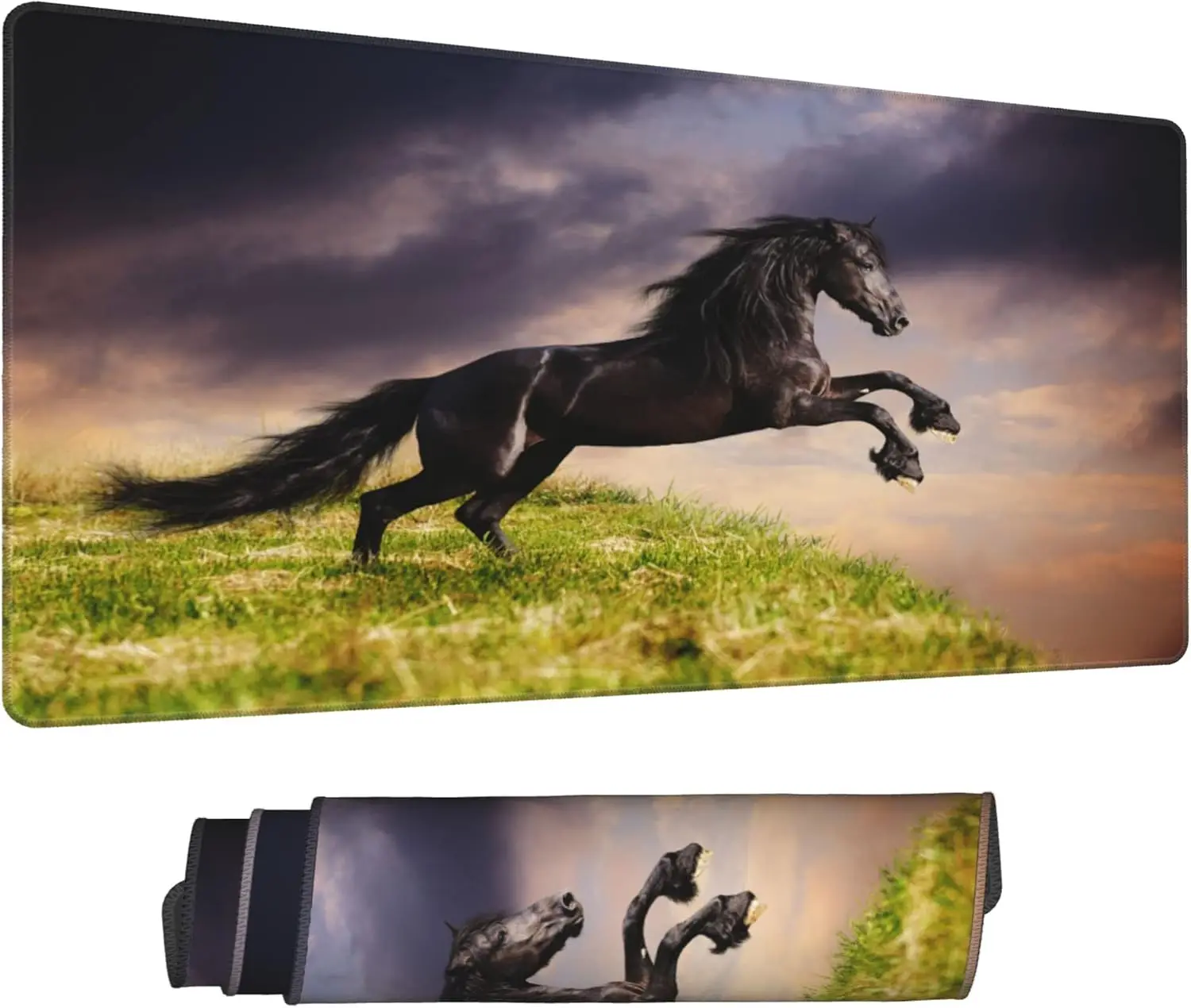 

Gaming Mouse Pad Desk Mat Black Extended Office Work Game Computer Keyboard Mouse Mat Desk Non-Slip Rubber Base Large Mousepad