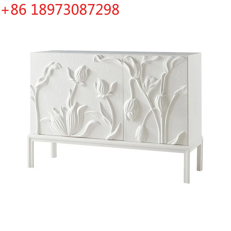 

Американский светлый роскошный входной шкаф, французский обеденный боковой шкафчик из цельного дерева для гостиной у стены