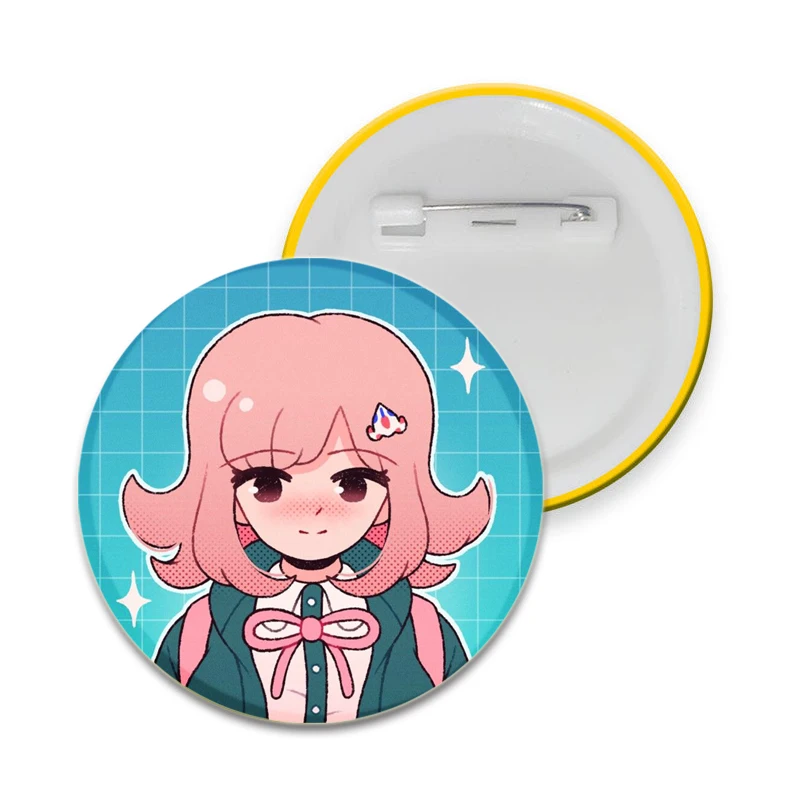 58MM Danganronpa Game Brooches Creative Enamel Pins Handmade Round Plastic Badge for Backpack Clothes Accessories Jewelry Gift