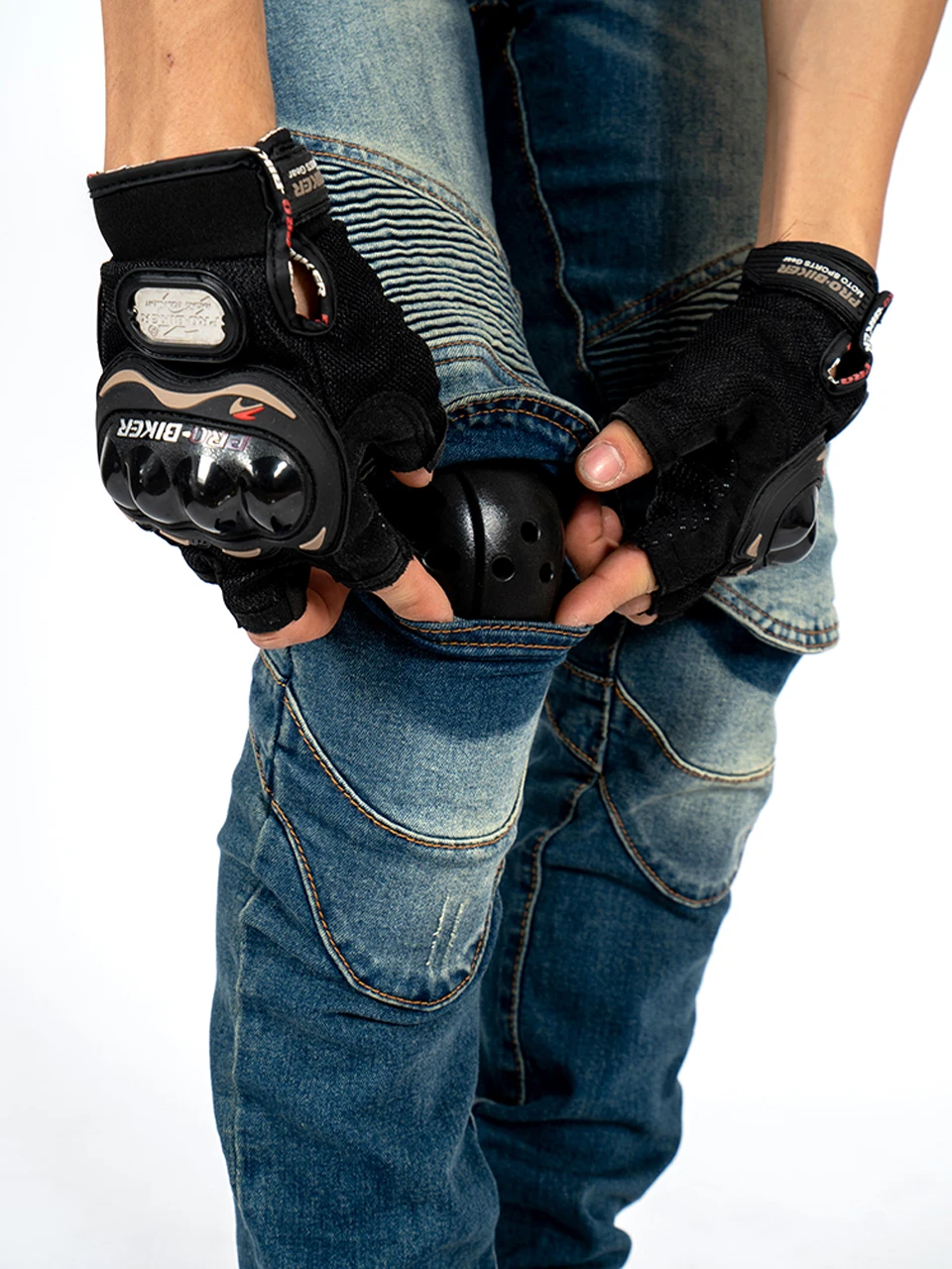 Motorcycle mens blue jeans offroad riding pants motorbike trousers for men with armor pockets armor not included 02