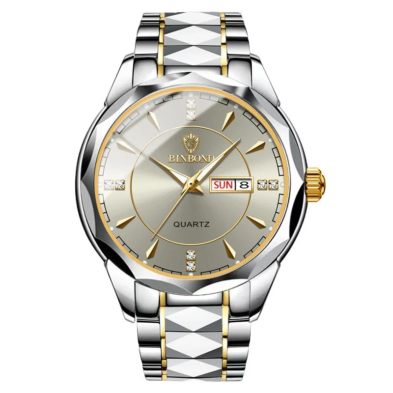 

Luxury Brand Swiss Man Women Watch Business Stainless Steel Strap Calendar Week Quartz Wristwatches Dropshipping Couple Watches