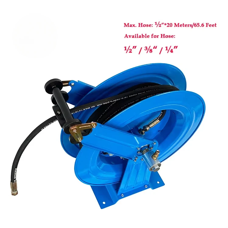 200 بار الثقيلة 1/2 بوصة 20 متر الصناعية الصف التلقائي قابل للسحب جدار جبل الربيع الترجيع النفط خرطوم المياه بكرة