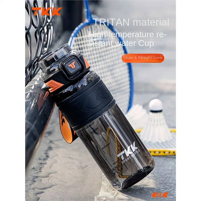 TKHigh Temperature Resistant Water Bottle with Straw, Large Capacity TKK Water Bottle for Men and Women Cute Water Bottle