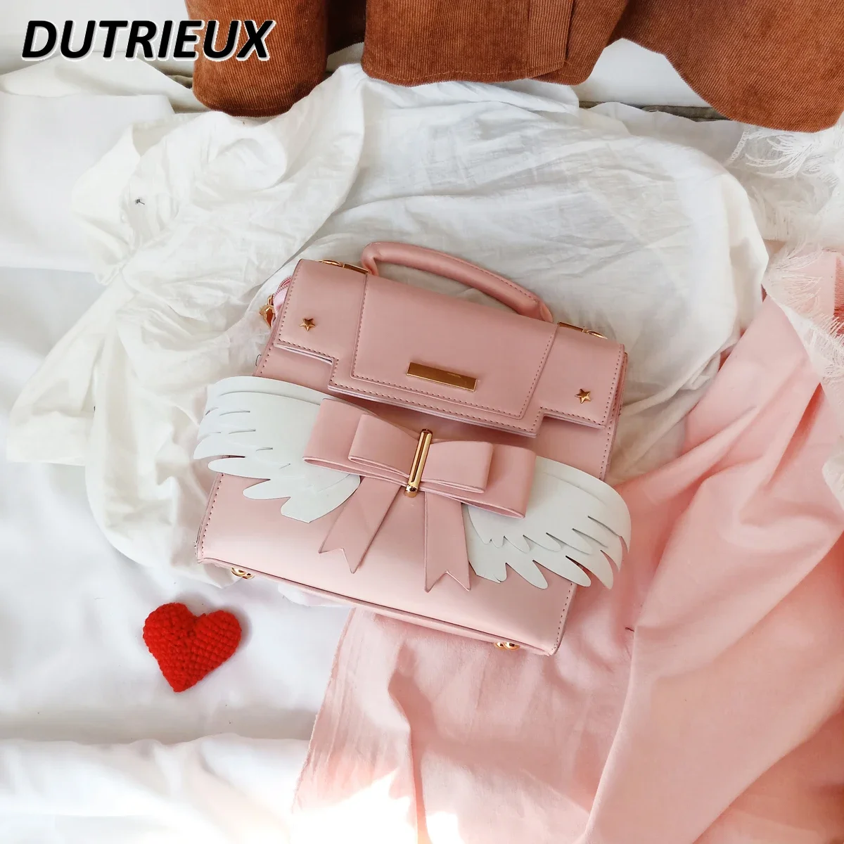 Lolita Japanese Style Large Capacity Shoulder Bag Female 2024 New Fashion Spring Autumn Bow Lolita Crossbody JK Women's Bags