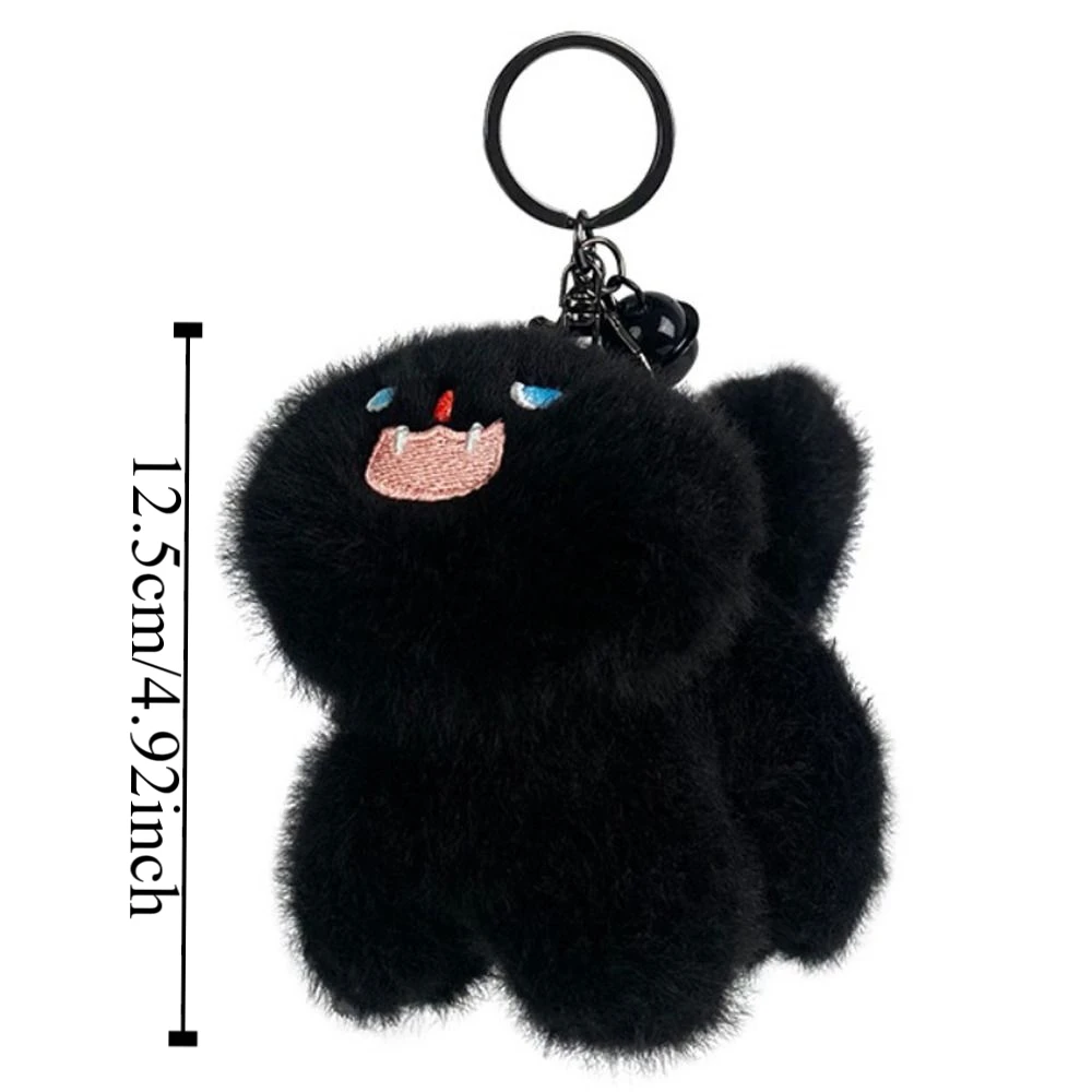 Wagging The Tail Cat Plush Keychain Pompom Ball Decoration Cat Plush Doll Keyring Soft Stuffed Cat Plush Pendant Bag Decor