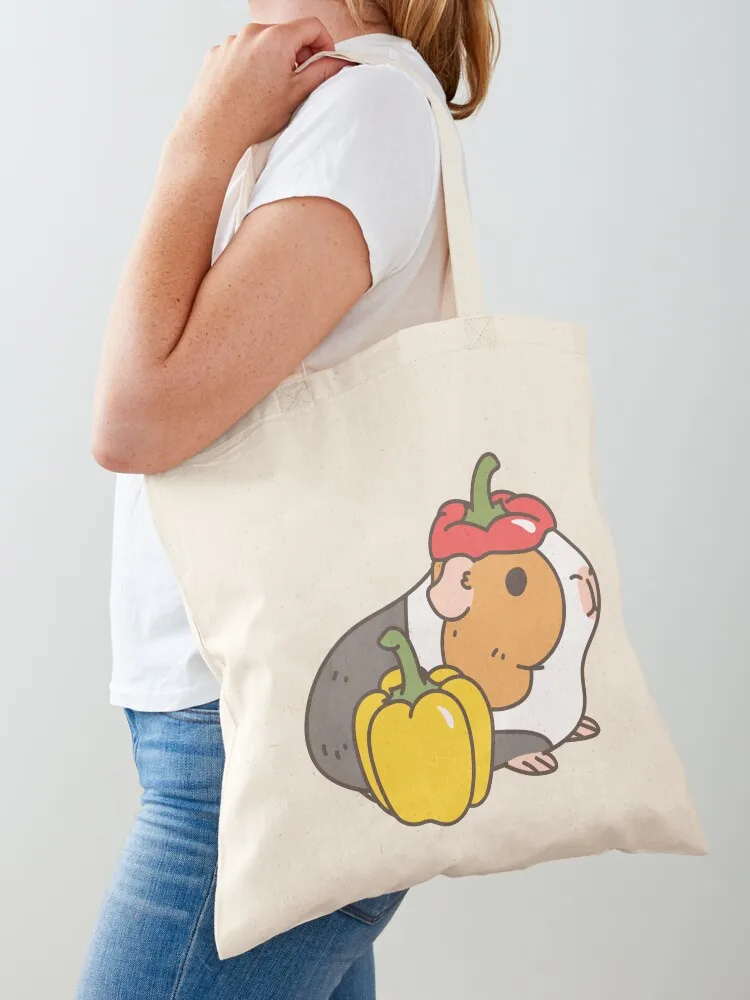 

Bell pepper, cherry tomatoes and Guinea pigs pattern Tote Bag Candy bags canvas tote bag luxury women Shopper