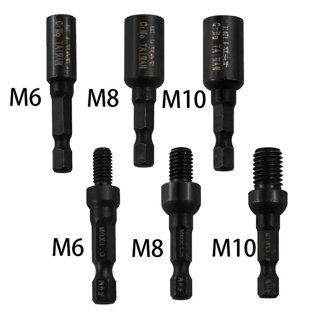 6pcs M6/8/10 Hanger Bolt Driver And Threaded Insert Driver 1/4
