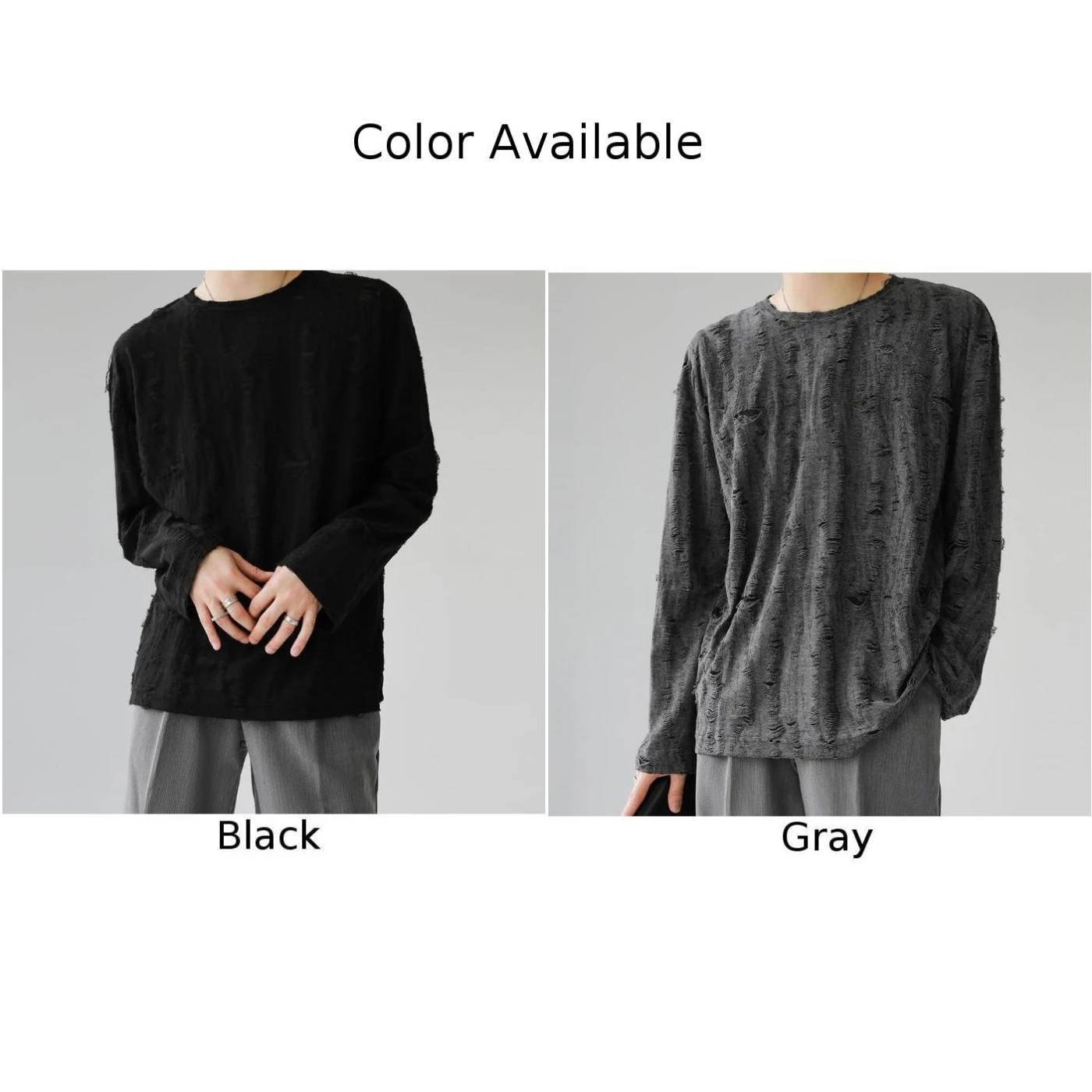 Camisa desgastada Top de manga larga Tela de algodón acogedora Estilo de ocio diario Ropa casual de moda Material inelástico