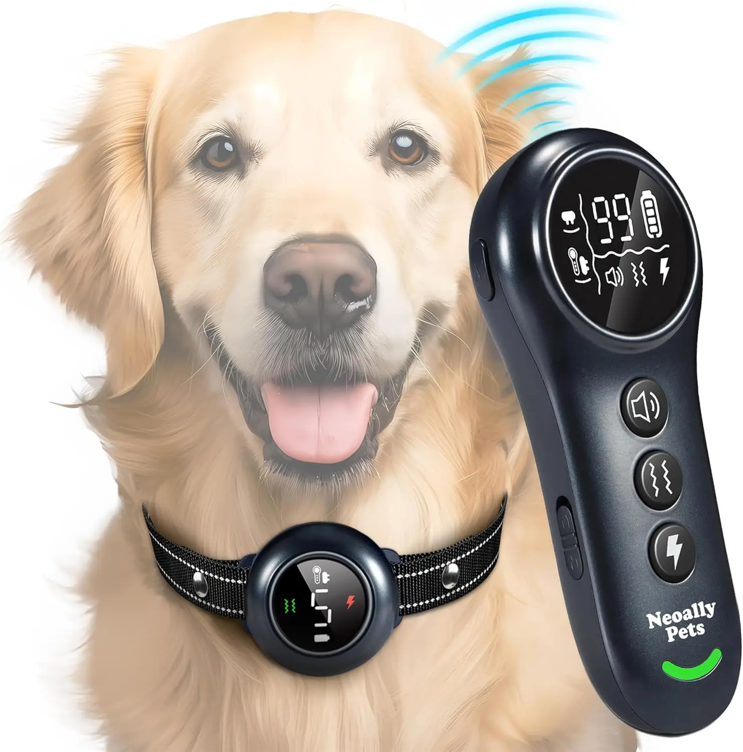 

Neoally 2 in 1 Dog Training and Bark Control Collar: Smart Anti Barking Collar with and with No Remote for 5-150 lbs Small