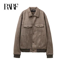 RARF 2024 men's two-color EuropeAn-American all-in-one pocket casual suede jacket men's coat