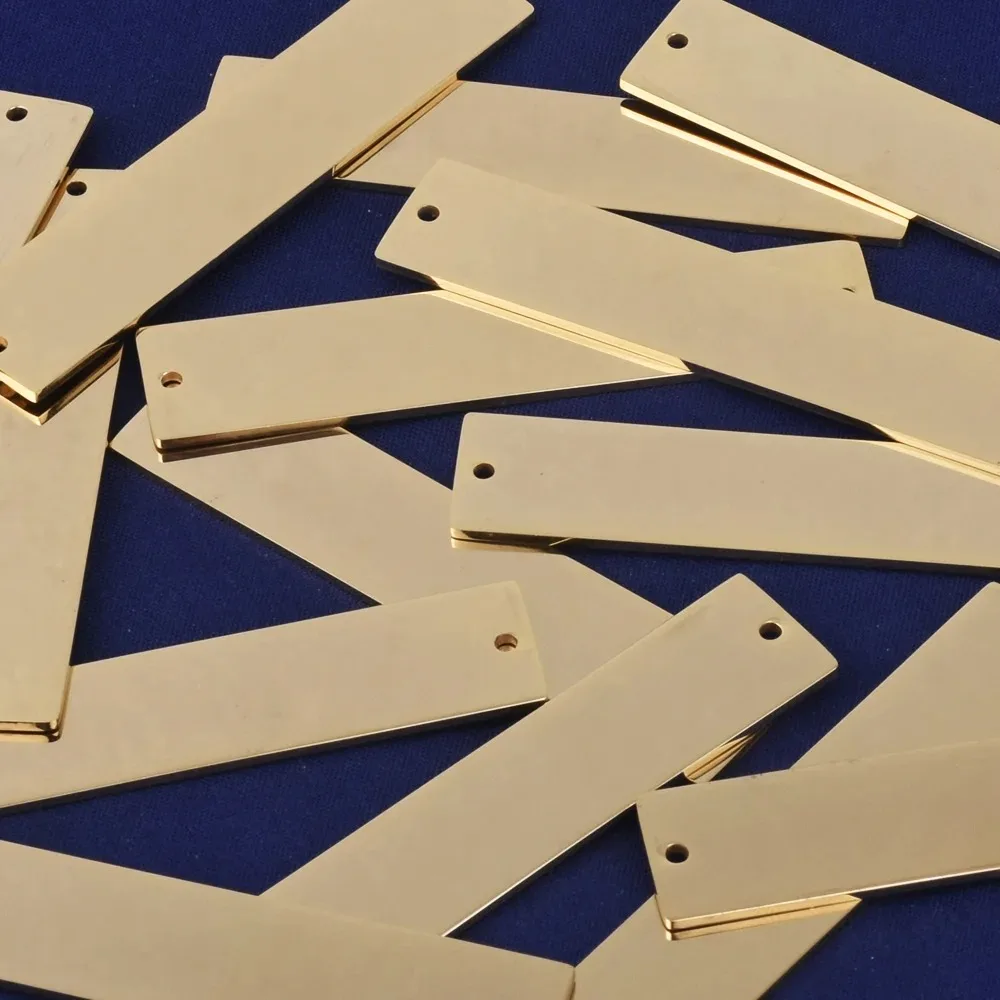 10pcs Stainless Steel Stamping Blanks,Gold Bar Pendant,1/2*2 1/4''(12*56mm) 18 Gauges,Initial Necklace,Personalized bar Necklace