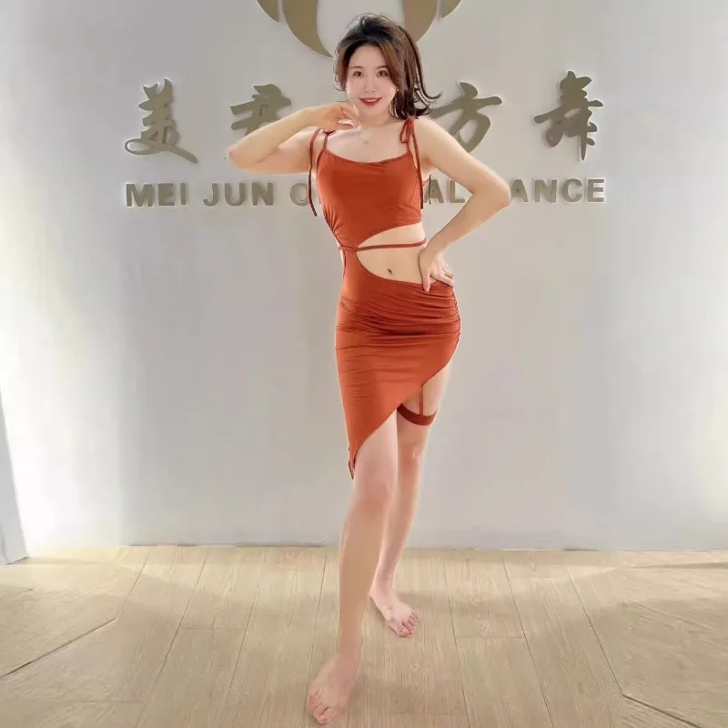 Customized Belly Dance Costumes Practice Dress New Dress Strap Sexy Eastern Dance Dress Short Skirt Slimming Clothing
