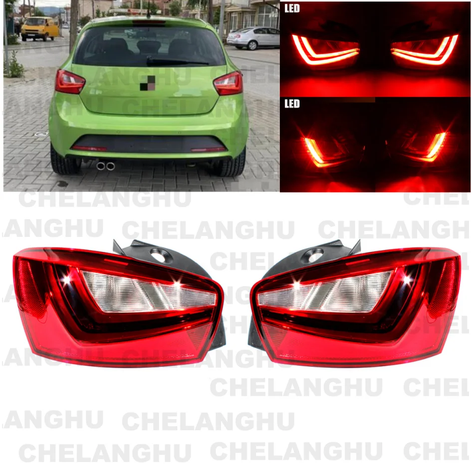 

For Seat IBIZA FR 2013 2014 2015 2016 2017 Pair Left+ Right Side Rear Tail Light Lamp Without Bulbs 6J4945095J 6J4945096J