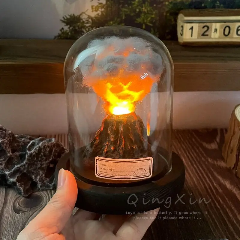 DIY Volcano Night Light Volcanic Eruption Seashell Sea Urchin บรรยากาศโคมไฟตกแต่งของขวัญสําหรับแฟน