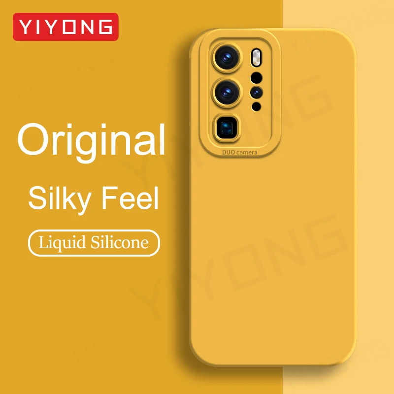 Para P40 Pro funda YIYONG cubierta de silicona líquida suave y sedosa para Huawei P30 P40 Pro Plus P30Pro P40Pro fundas de teléfono a prueba de golpes
