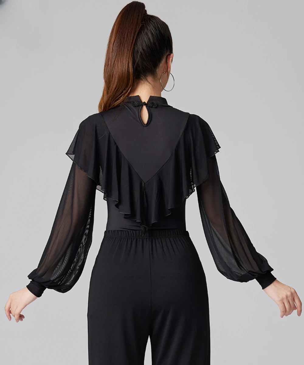 Chemise de danse en ligne à manches longues pour femmes, vêtements de pratique de la performance Y, fête de la samba, latine, adulte, femme, nouveau, été, 2024