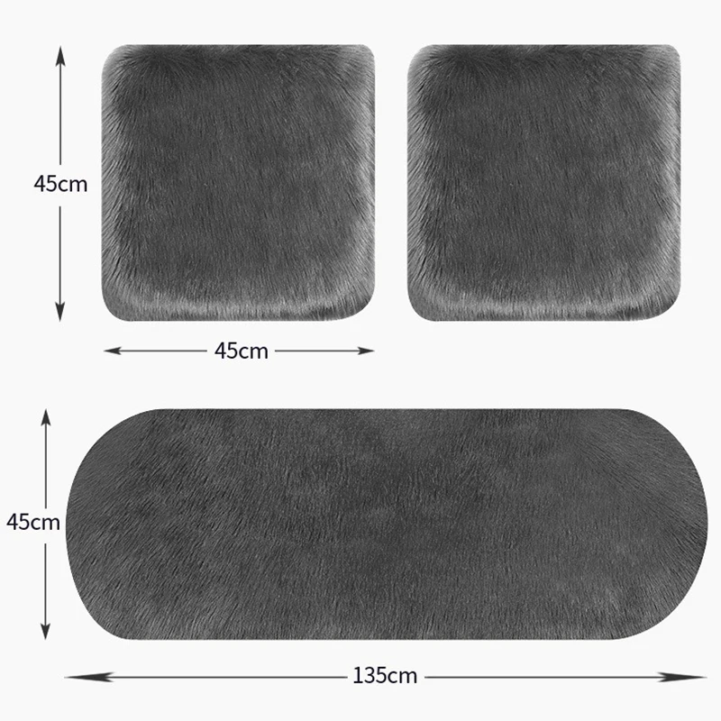 Winter Long Sheep Plush Car Rear Seat Cushion Auto Seat Cloak Thickened Warm Washable Universal Style Plush Long Seat Cushion