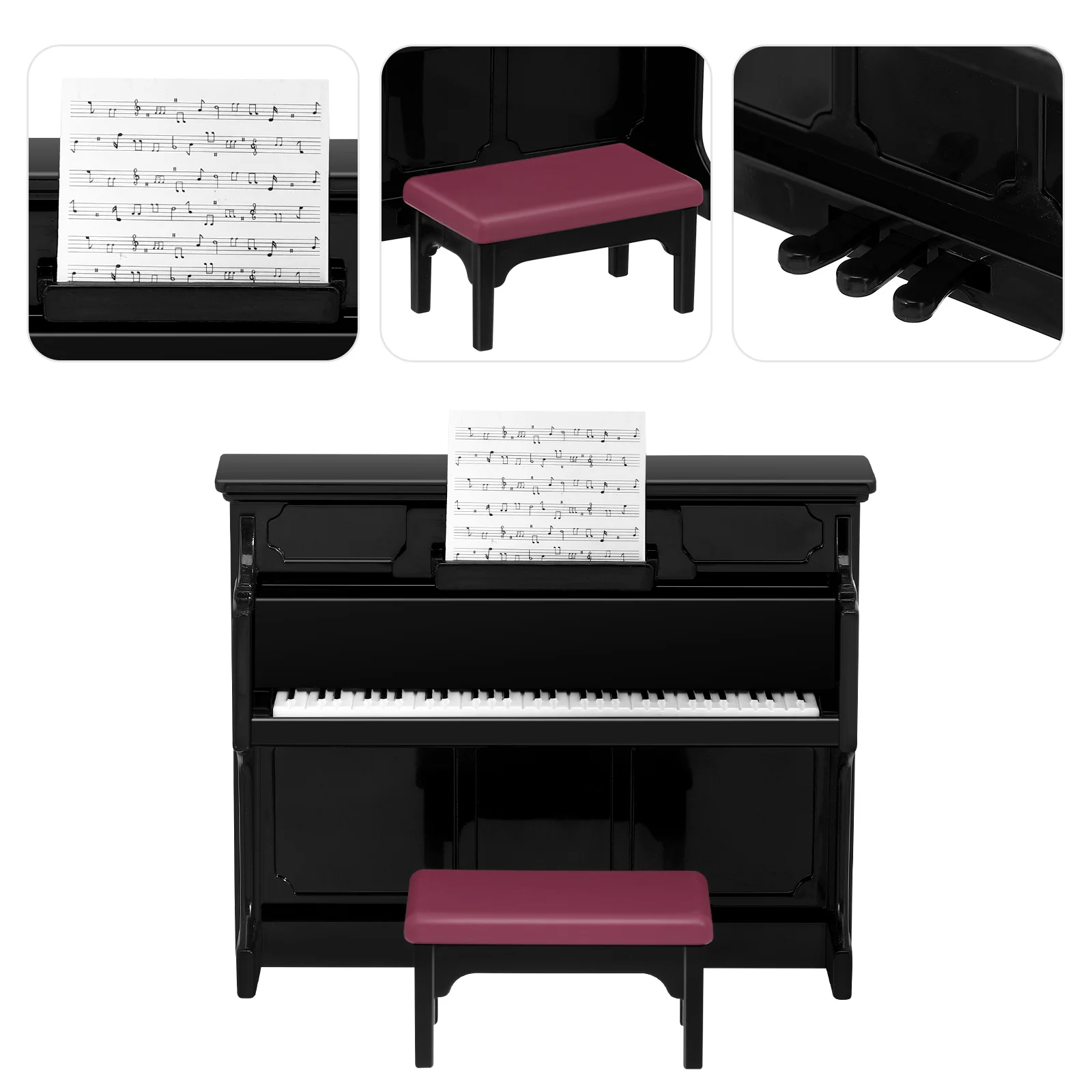 Accessoires de scène en plastique pour mini piano, accessoires de maison, meubles miniatures, courses