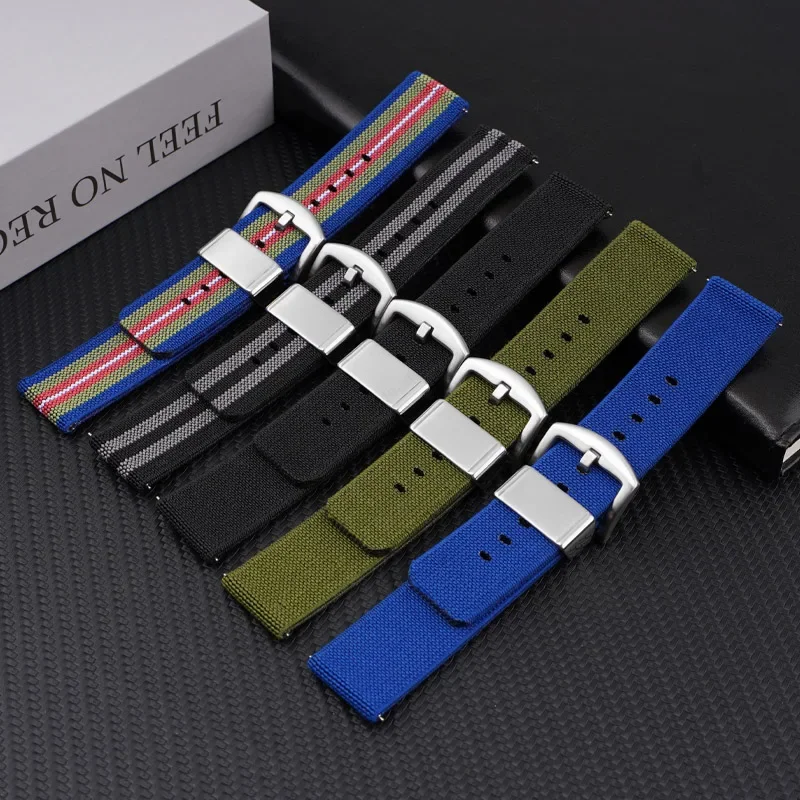 Nylon Canvas Strap 18/20/22/24mm Sport Quick Release Smart Watch Band Bracelet for Huawei GT 4 3 2 Samsung Galaxy Watch 6 5 4 S3