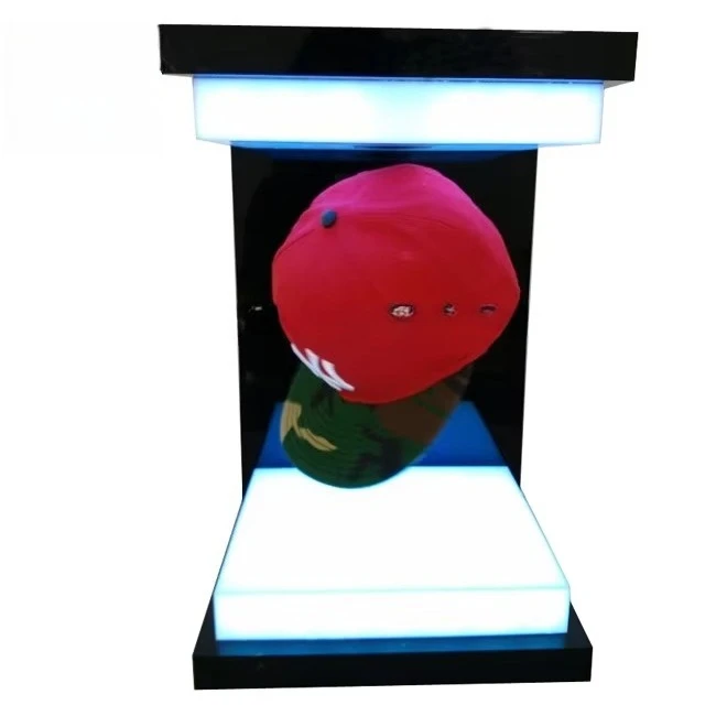 

Magnetic Levitation Magnet Floating Cap Display Stand With Led Light Color Changed