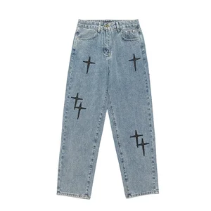 Print -Männer Denims 2023 Neue Streetwear Baggy Lega Leg Koreanische Modevorhänge in Linie lässig losen Jeans Cargo Hosen 8 Hauptverkaufs -Jeans übergroß - №5
