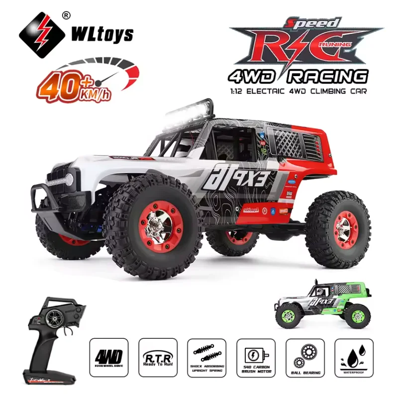 WLtoys 124006 1/12 RC Car off Road 4x4 Trucks With LED light 2.4G Hight Speed Professional Remote Control Climbing Cars For Kid